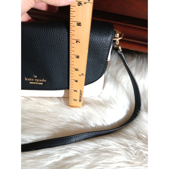 NWT MSRP $258.00 KATE SPADE JACKSON STREET HARLYN BLACK/IVORY LEATHER CROSSBODY - Picture 14 of 14